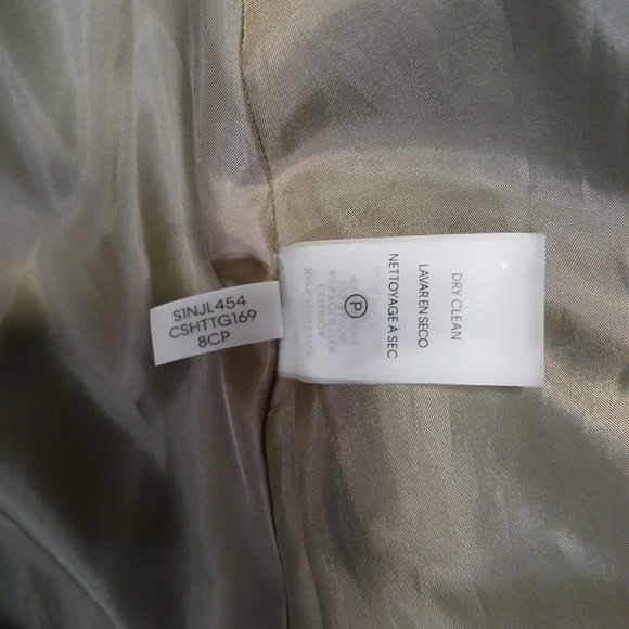 Calvin Klein Womens Lux Tie Waist Jacket Cargo Green Military Button Front 10 - Picture 10 of 12